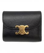 CELINEセリーヌ）の古着「スモールトリオンフウォレット」｜ブラック