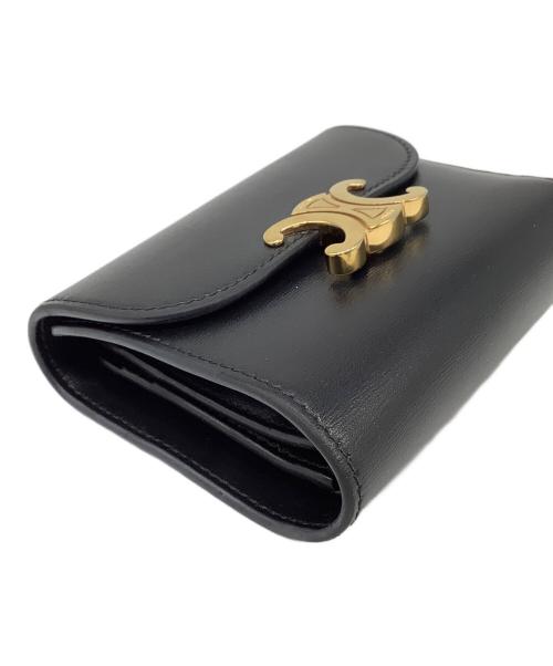 CELINE（セリーヌ）CELINE (セリーヌ) スモールトリオンフウォレット ブラックの古着・服飾アイテム