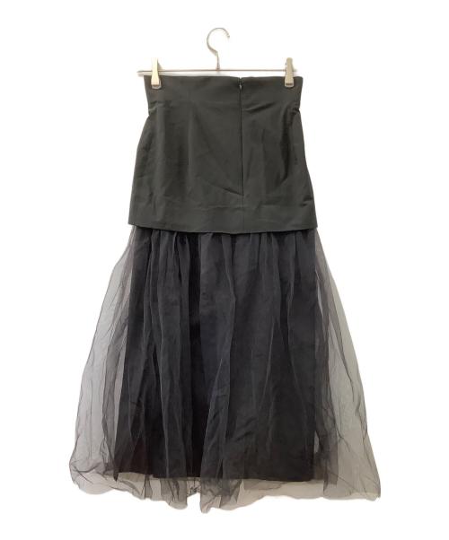 Whim Gazette（ウィムガゼット）Whim Gazette (ウィムガゼット) チュール切り替えスカート ブラック サイズ:36の古着・服飾アイテム
