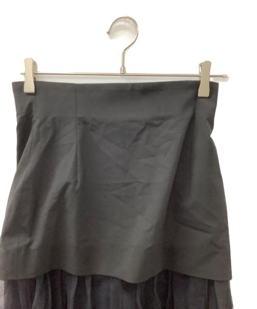Whim Gazette（ウィムガゼット）Whim Gazette (ウィムガゼット) チュール切り替えスカート ブラック サイズ:36の古着・服飾アイテム