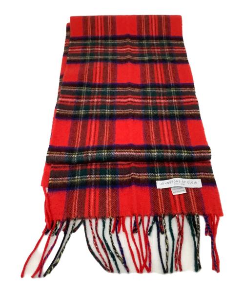 JOHNSTONS OF ELGIN（ジョンストンズオブエルガン）JOHNSTONS OF ELGIN (ジョンストンズオブエルガン) マフラー レッドの古着・服飾アイテム
