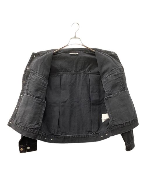 SOFTHYPHEN（ソフトハイフン）SOFTHYPHEN (ソフトハイフン) TUCKED DETAIL DENIM JACKET ブラック サイズ:3 未使用品の古着・服飾アイテム