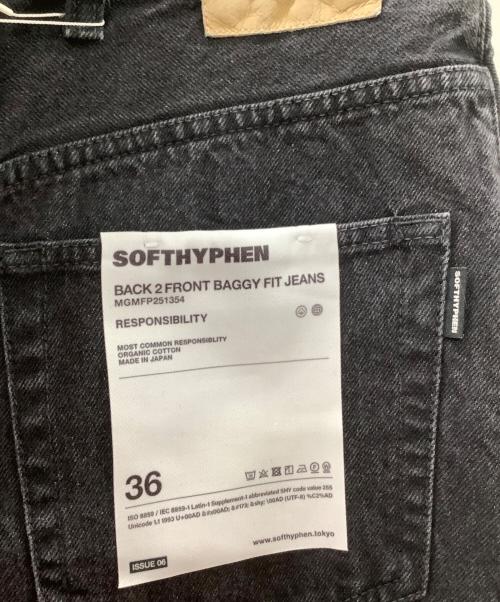 SOFTHYPHEN（ソフトハイフン）SOFTHYPHEN (ソフトハイフン) BACK 2 FRONT BAGGY FIT JEANS ブラック サイズ:36 未使用品の古着・服飾アイテム