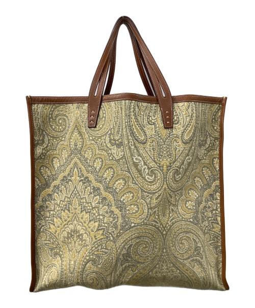 AVACATION（アヴァケーション）AVACATION (アヴァケーション) ペイズリートートバッグ ブラウン×イエローの古着・服飾アイテム