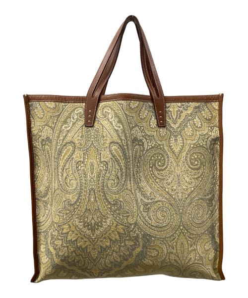 AVACATION（アヴァケーション）AVACATION (アヴァケーション) ペイズリートートバッグ ブラウン×イエローの古着・服飾アイテム