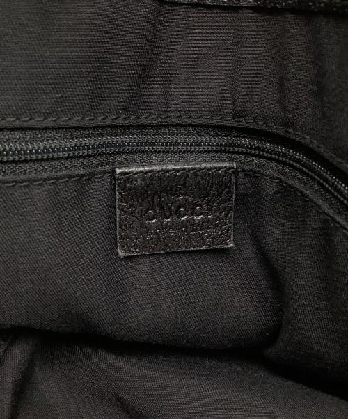 GUCCI（グッチ）GUCCI (グッチ) シェリーラインGGキャンパス　ハンドバッグ ブラックの古着・服飾アイテム