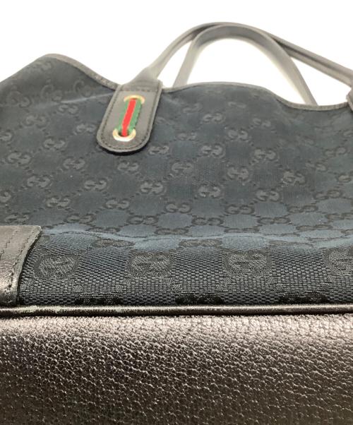 GUCCI（グッチ）GUCCI (グッチ) シェリーラインGGキャンパス　ハンドバッグ ブラックの古着・服飾アイテム