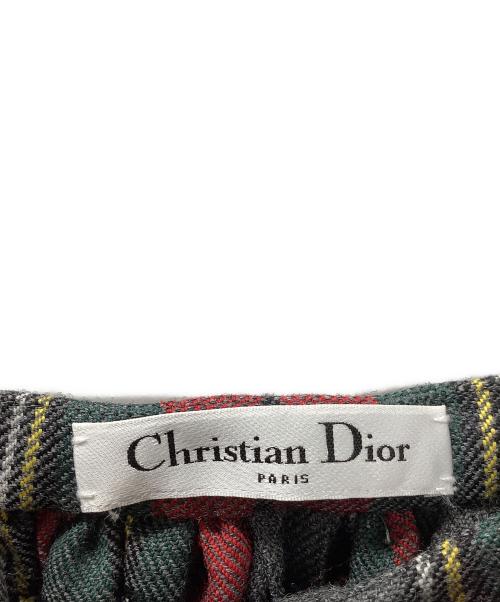 Christian Dior（クリスチャン ディオール）Christian Dior (クリスチャン ディオール) 前開き ロングスカート グリーン×レッド サイズ:36の古着・服飾アイテム
