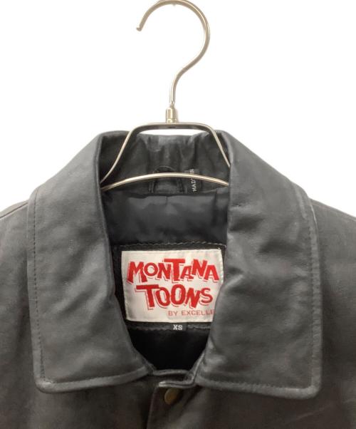 MONTANA TOONS（モンタナトゥーンズ）MONTANA TOONS (モンタナトゥーンズ) レザースタジャン レッド×ブラック サイズ:XSの古着・服飾アイテム
