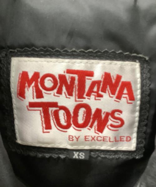 MONTANA TOONS（モンタナトゥーンズ）MONTANA TOONS (モンタナトゥーンズ) レザースタジャン レッド×ブラック サイズ:XSの古着・服飾アイテム