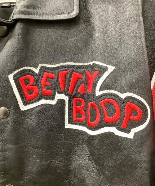 MONTANA TOONS（モンタナトゥーンズ）MONTANA TOONS (モンタナトゥーンズ) レザースタジャン レッド×ブラック サイズ:XSの古着・服飾アイテム