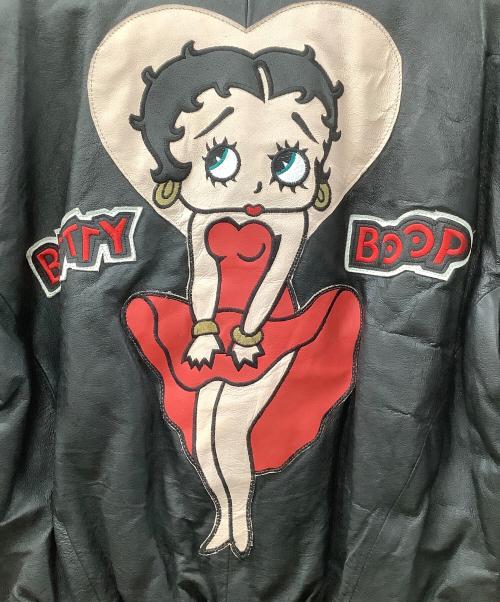 MONTANA TOONS（モンタナトゥーンズ）MONTANA TOONS (モンタナトゥーンズ) レザースタジャン レッド×ブラック サイズ:XSの古着・服飾アイテム