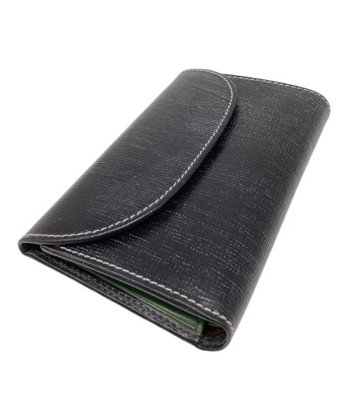 Whitehouse Cox（ホワイトハウスコックス）Whitehouse Cox (ホワイトハウスコックス) 3つ折り財布 ブラック×グリーンの古着・服飾アイテム