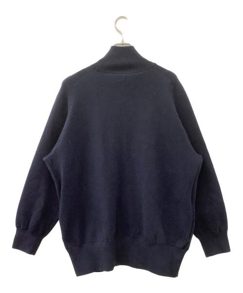 Curensology（カレンソロジー）Curensology (カレンソロジー) ダブルフェイスニットジャケットブルゾン ネイビー サイズ:Fの古着・服飾アイテム