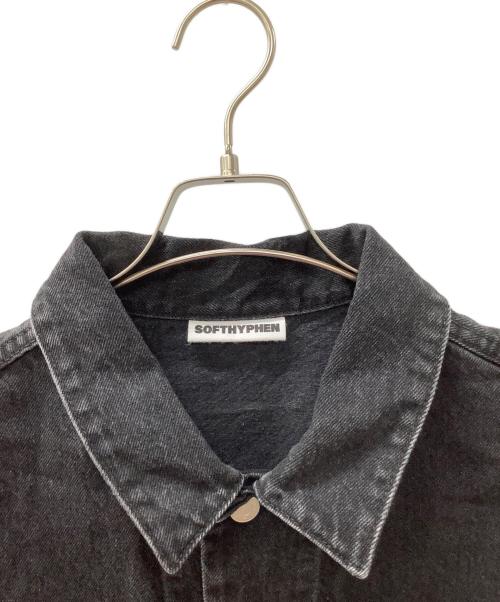 SOFTHYPHEN（ソフトハイフン）SOFTHYPHEN (ソフトハイフン) TUCKED DETAIL DENIM JACKET ブラック サイズ:02 未使用品の古着・服飾アイテム