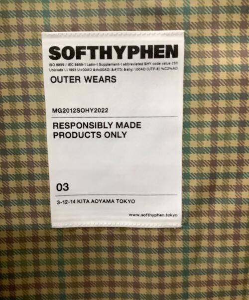 SOFTHYPHEN（ソフトハイフン）SOFTHYPHEN (ソフトハイフン) GUN CLUB CHECK TRENCH COAT ブラウン×グリーン サイズ:3 未使用品の古着・服飾アイテム