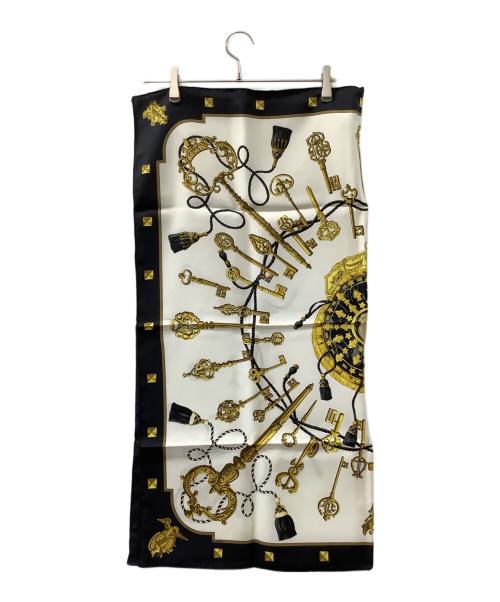 HERMES（エルメス）HERMES (エルメス) カレ90 ネイビー×ホワイトの古着・服飾アイテム