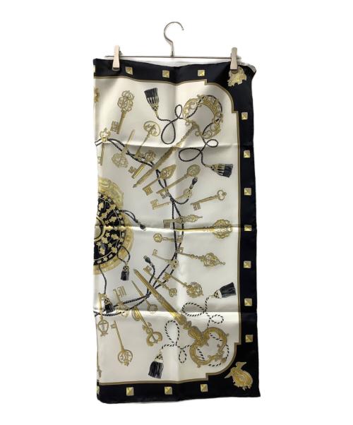 HERMES（エルメス）HERMES (エルメス) カレ90 ネイビー×ホワイトの古着・服飾アイテム