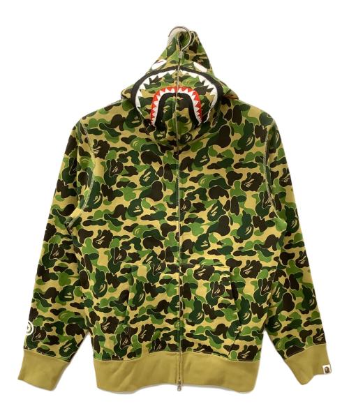 A BATHING APE（ア ベイシング エイプ）A BATHING APE (ア ベイシング エイプ) Camo Shark Full Zip Hoodie オリーブ サイズ:Mの古着・服飾アイテム
