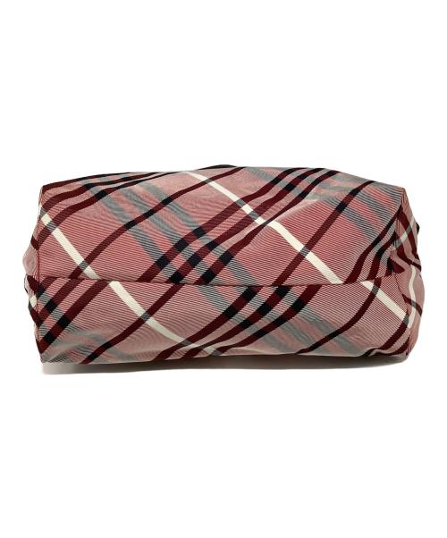 BURBERRY BLUE LABEL（バーバリー ブルー レーベル）BURBERRY BLUE LABEL (バーバリー ブルー レーベル) ノバチェック 舟形トートバッグ ピンクの古着・服飾アイテム