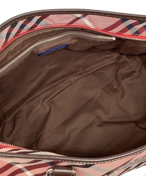 BURBERRY BLUE LABEL（バーバリー ブルー レーベル）BURBERRY BLUE LABEL (バーバリー ブルー レーベル) ノバチェック 舟形トートバッグ ピンクの古着・服飾アイテム