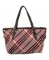 BURBERRY BLUE LABEL (バーバリー ブルー レーベル) ノバチェック 舟形トートバッグ ピンク：18000円