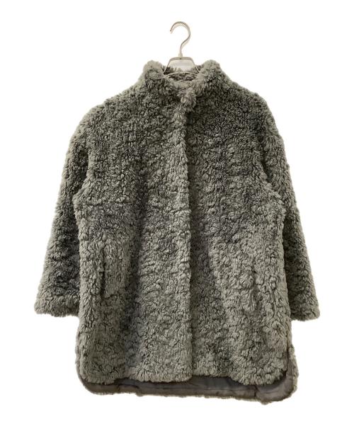 THREE DOTS（スリードッツ）THREE DOTS (スリードッツ) Upcycled eco fur middle coat グレー サイズ:Sの古着・服飾アイテム