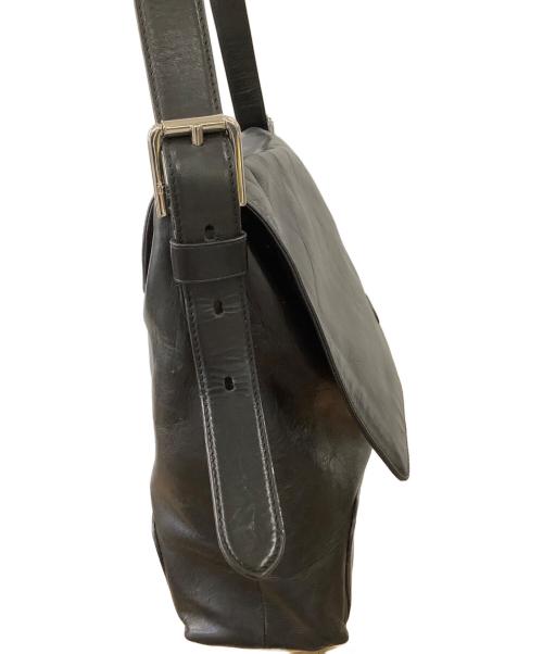 RALPH LAUREN（ラルフローレン）RALPH LAUREN (ラルフローレン) レザーショルダーバッグ ブラックの古着・服飾アイテム