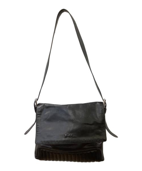 RALPH LAUREN（ラルフローレン）RALPH LAUREN (ラルフローレン) レザーショルダーバッグ ブラックの古着・服飾アイテム