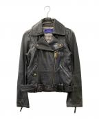 BURBERRY BLUE LABELバーバリー ブルー レーベル）の古着「ラムレザージャケット」｜ブラック