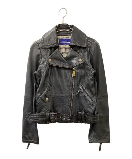 BURBERRY BLUE LABEL（バーバリー ブルー レーベル）BURBERRY BLUE LABEL (バーバリー ブルー レーベル) ラムレザージャケット ブラック サイズ:38の古着・服飾アイテム