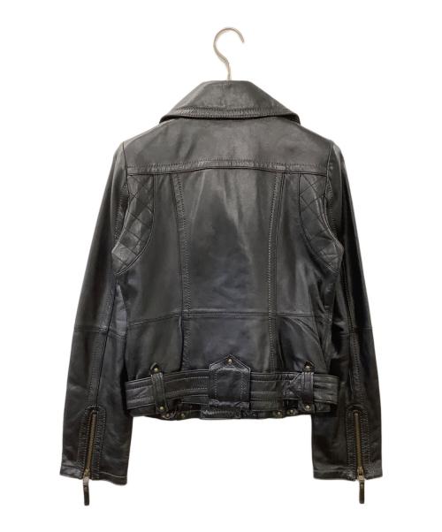 BURBERRY BLUE LABEL（バーバリー ブルー レーベル）BURBERRY BLUE LABEL (バーバリー ブルー レーベル) ラムレザージャケット ブラック サイズ:38の古着・服飾アイテム