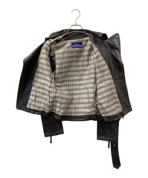 BURBERRY BLUE LABEL（バーバリー ブルー レーベル）BURBERRY BLUE LABEL (バーバリー ブルー レーベル) ラムレザージャケット ブラック サイズ:38の古着・服飾アイテム
