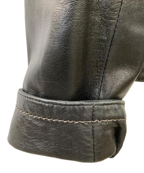 BURBERRY BLUE LABEL（バーバリー ブルー レーベル）BURBERRY BLUE LABEL (バーバリー ブルー レーベル) ラムレザージャケット ブラック サイズ:38の古着・服飾アイテム