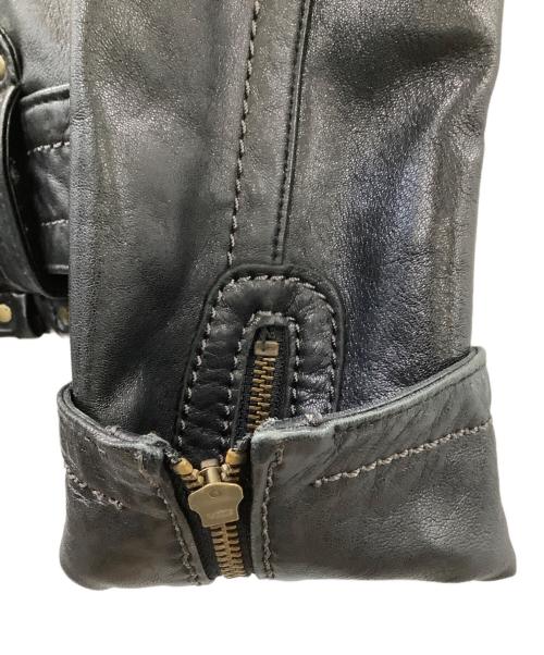 BURBERRY BLUE LABEL（バーバリー ブルー レーベル）BURBERRY BLUE LABEL (バーバリー ブルー レーベル) ラムレザージャケット ブラック サイズ:38の古着・服飾アイテム