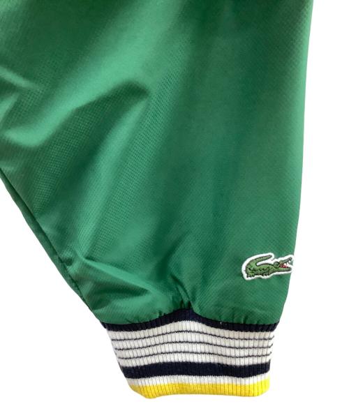 LACOSTE（ラコステ）LACOSTE (ラコステ) ボーダーリブニットネックジップアップジャケット グリーン×ベージュ サイズ:FR52  US M/Lの古着・服飾アイテム