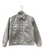 LACOSTEラコステ）の古着「ボックスカラーデニムジャケット」｜ライトグレー