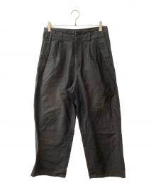 amachi.（アマチ）の古着「リネンワイドパンツ」｜ブラック