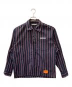 NEIGHBORHOODネイバーフッド）の古着「STRIPE WORK SHIRT LS」｜ネイビー