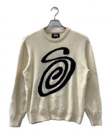 stussy（ステューシー）の古着「Curly S Sweater」｜ベージュ
