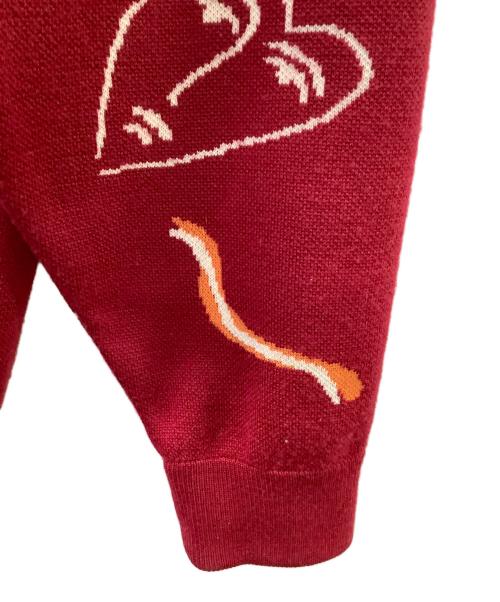 taupe（トープ）taupe (トープ) 厚手ニット レッド サイズ:2の古着・服飾アイテム