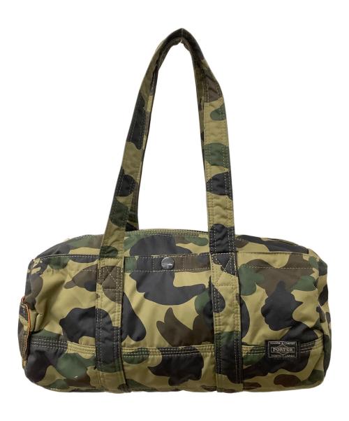 PORTER（ポーター）PORTER (ポーター) A BATHING APE (ア ベイシング エイプ) ミニボストンバッグ カーキの古着・服飾アイテム