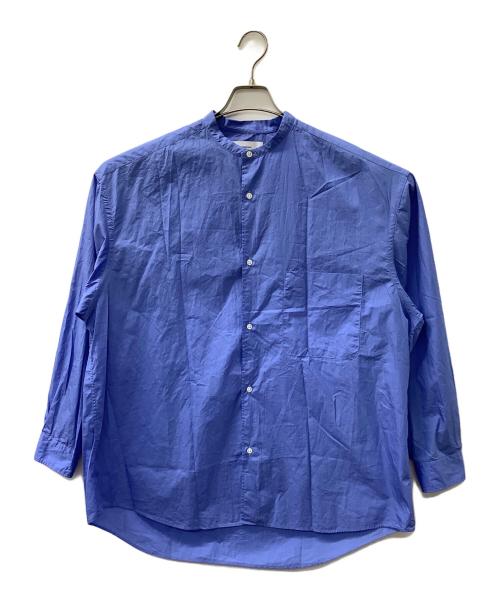 Graphpaper（グラフペーパー）Graphpaper (グラフペーパー) Broad L/S Oversized Band Collar Shirt ブルー サイズ:Fの古着・服飾アイテム