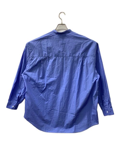 Graphpaper（グラフペーパー）Graphpaper (グラフペーパー) Broad L/S Oversized Band Collar Shirt ブルー サイズ:Fの古着・服飾アイテム