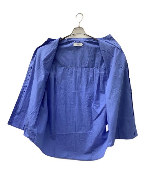 Graphpaper（グラフペーパー）Graphpaper (グラフペーパー) Broad L/S Oversized Band Collar Shirt ブルー サイズ:Fの古着・服飾アイテム