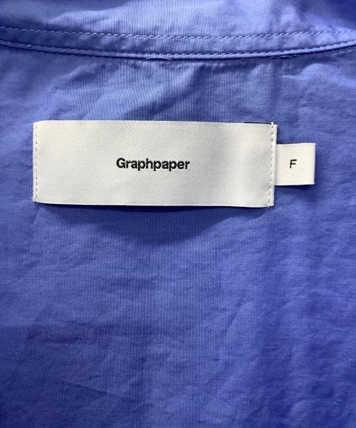 Graphpaper（グラフペーパー）Graphpaper (グラフペーパー) Broad L/S Oversized Band Collar Shirt ブルー サイズ:Fの古着・服飾アイテム