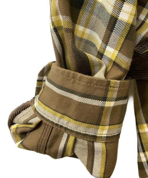 DAIWA PIER39（ダイワ ピア39）DAIWA PIER39 (ダイワ ピア39) TECH ELBOW PATCH WORK SHIRTS FLANNEL PLAIDS ブラウン サイズ:XLの古着・服飾アイテム