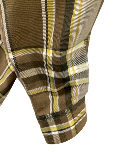 DAIWA PIER39（ダイワ ピア39）DAIWA PIER39 (ダイワ ピア39) TECH ELBOW PATCH WORK SHIRTS FLANNEL PLAIDS ブラウン サイズ:XLの古着・服飾アイテム