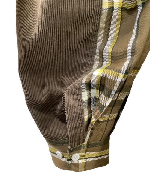 DAIWA PIER39（ダイワ ピア39）DAIWA PIER39 (ダイワ ピア39) TECH ELBOW PATCH WORK SHIRTS FLANNEL PLAIDS ブラウン サイズ:XLの古着・服飾アイテム