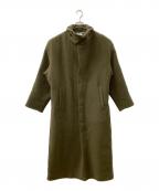 crewreクルー）の古着「リバーロングステンカラーコート」｜オリーブ
